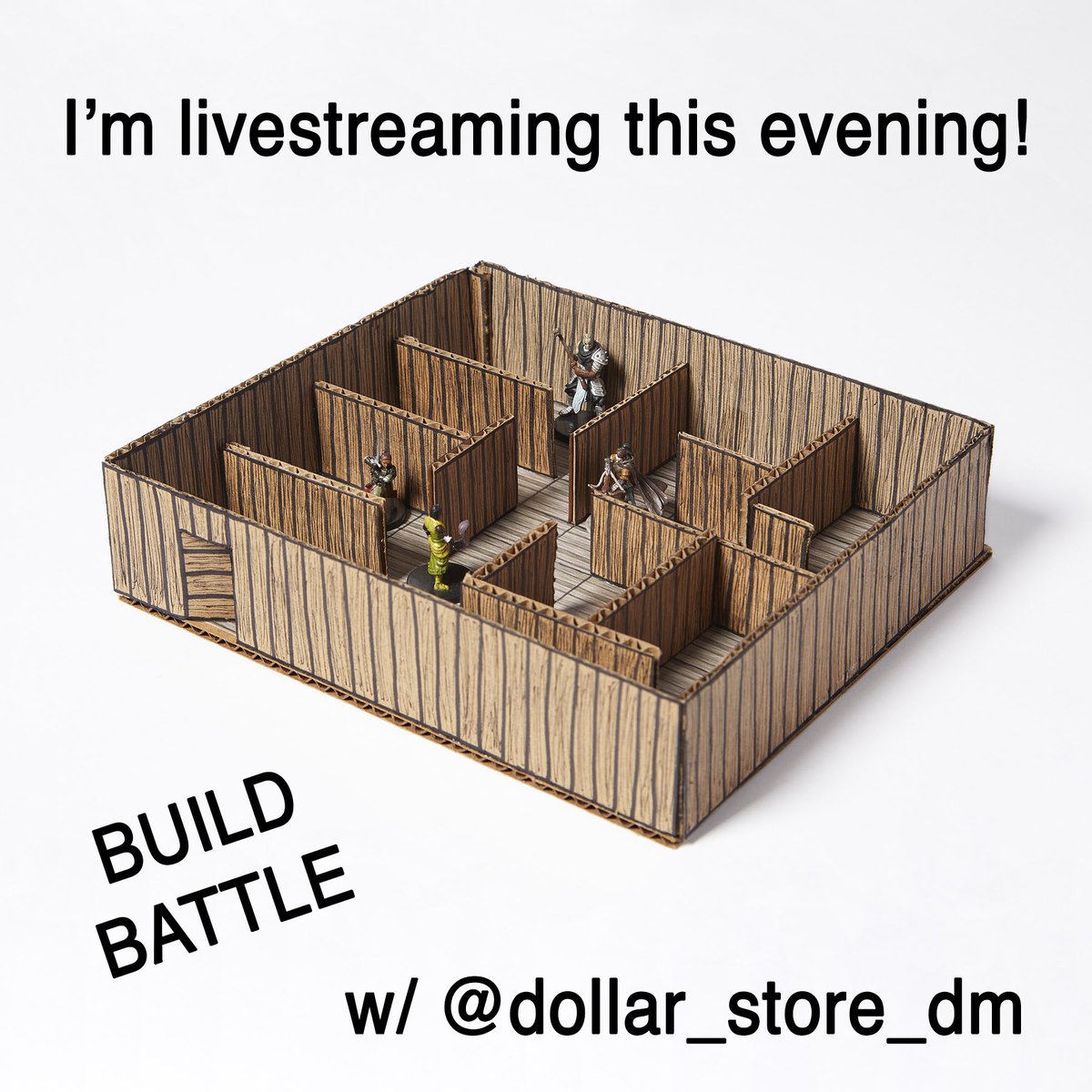 Oh, hey. I’m doing a Build Battle with @dollar_store_dm at 5pm (PST) this evening. THAT’S IN 2 HOURS!!!
•
Head over to her Instagram livestream and watch us make terrain!
•
#DnD #DungeonsAndDragons #RPG #TTRPG #Terrain #DIY #LiveStream