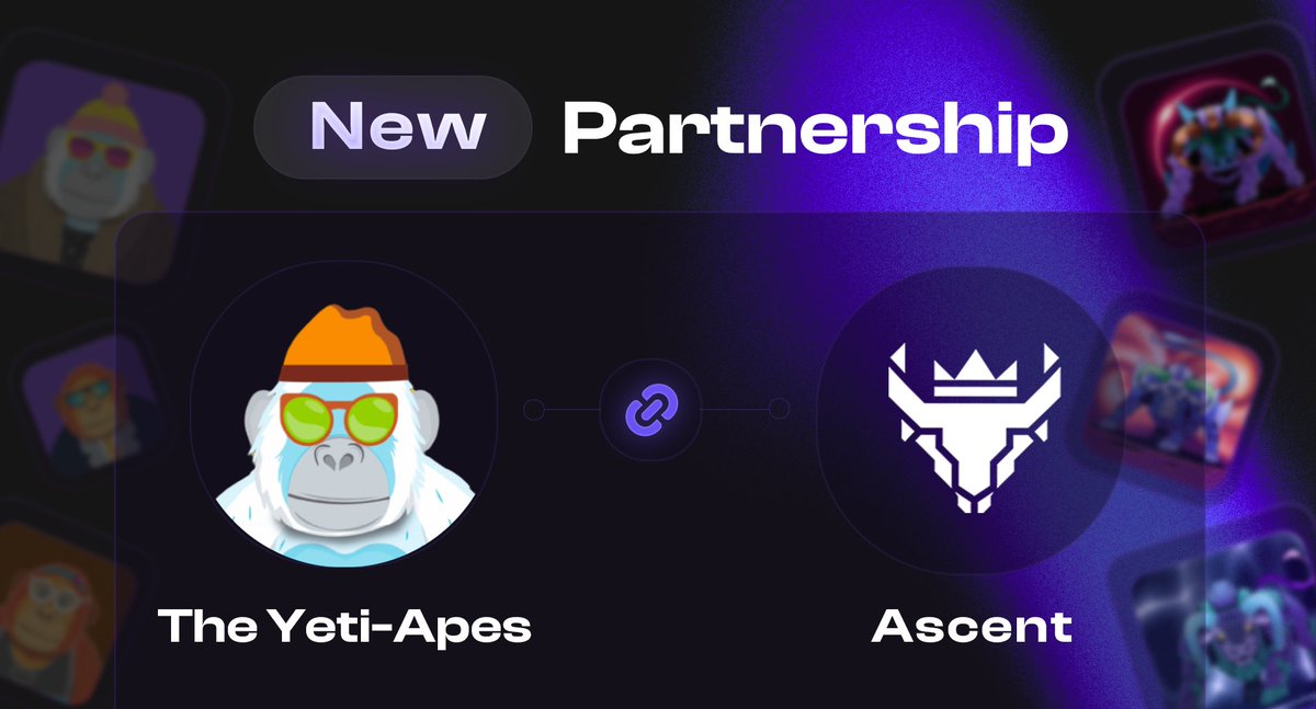 AscentExchange's tweet photo. Exciting News!

Ascent Exchange teams up with 🤝 @YetiApes, a groundbreaking NFT project powered by @BrightNFT_AI.

✨ We're exploring new frontiers in #NFTs &amp; #AI, and propelling Polygon's expansion.

Let's spread the excitement!
🔽

Like 💟, comment 💬, &amp; retweet 🔂 https://t.co/IeAV8ymWul