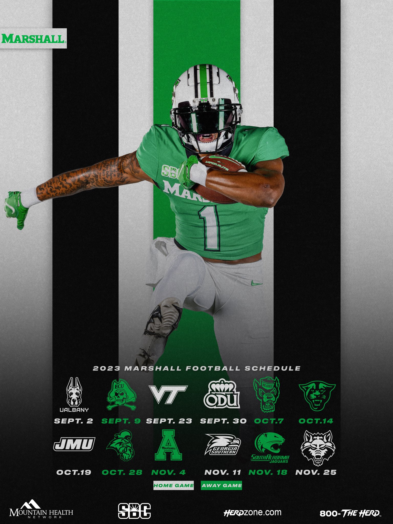 Marshall football clearance schedule