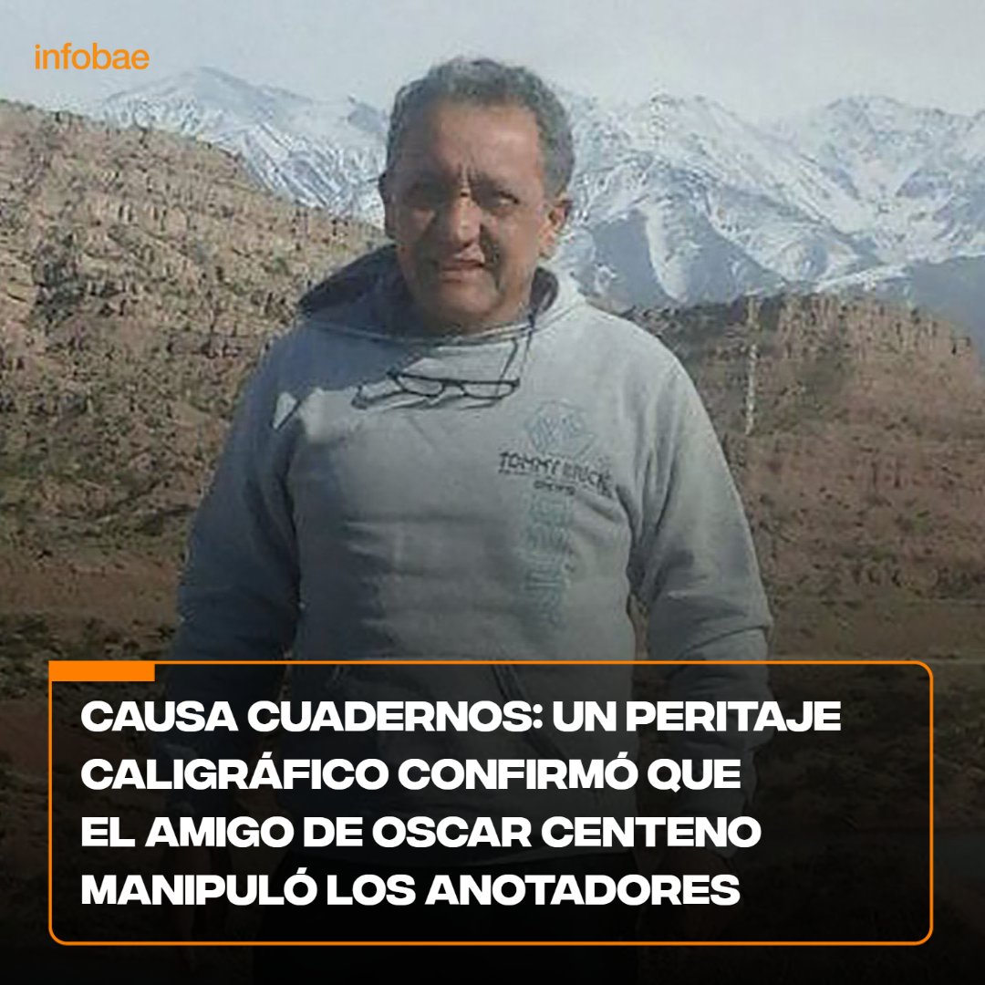 infobae's tweet photo. Causa Cuadernos: un peritaje caligráfico confirmó que el amigo de Oscar Centeno manipuló los anotadores https://t.co/8ZsMI1Q3Uz https://t.co/HVu3CsDnCs