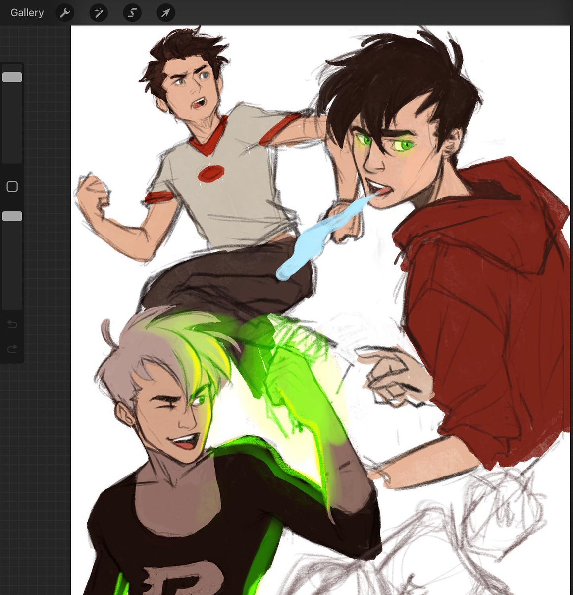 Summer is wild and I swear I still draw, have some messy sketches of Danny inspired by the new graphic novel 👻💚