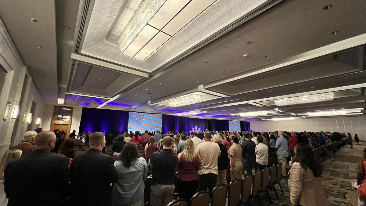 jessecbliss's tweet photo. #NEHAAEC Opening session: Attendees standing for the National Anthem performed by the talented Taylor Witherspoon. Excited to be @ the Nation’s Premier Environmental Public Health Annual Educational Conference &amp; Exhibition. #environmentalhealth @nehaorg @DTDyjack @CDCEnvironment https://t.co/6Ib6tJYvF8