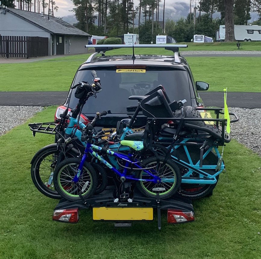 On #holiday with our @ternbicycles #GSD. This time going a bit further a field. One of the advantages of this e-cargo bike is its ability to fit on a rear car rack allowing us to #cycleLocalJourneys at our destination. 
#LocalOutriderAtoBtoZ 
#FamilyCargoBike