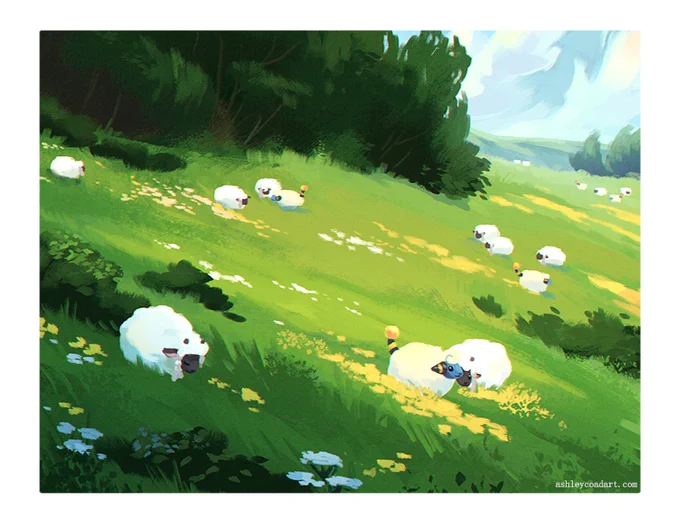 some old Pokemon art of mine, since I think we could all use some idyllic vibes 