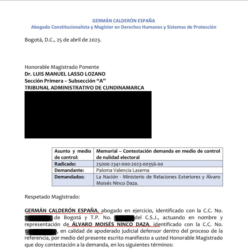 El abogado Germán Calderón España quien ha defendido a la representante Susana Boreal y al embajador Álvaro Moises Ninco ante el Consejo de Estado acaba de recibir un contrato por $94.540.000 en la UTL de la misma Susana Boreal.

¿Coincidencia?