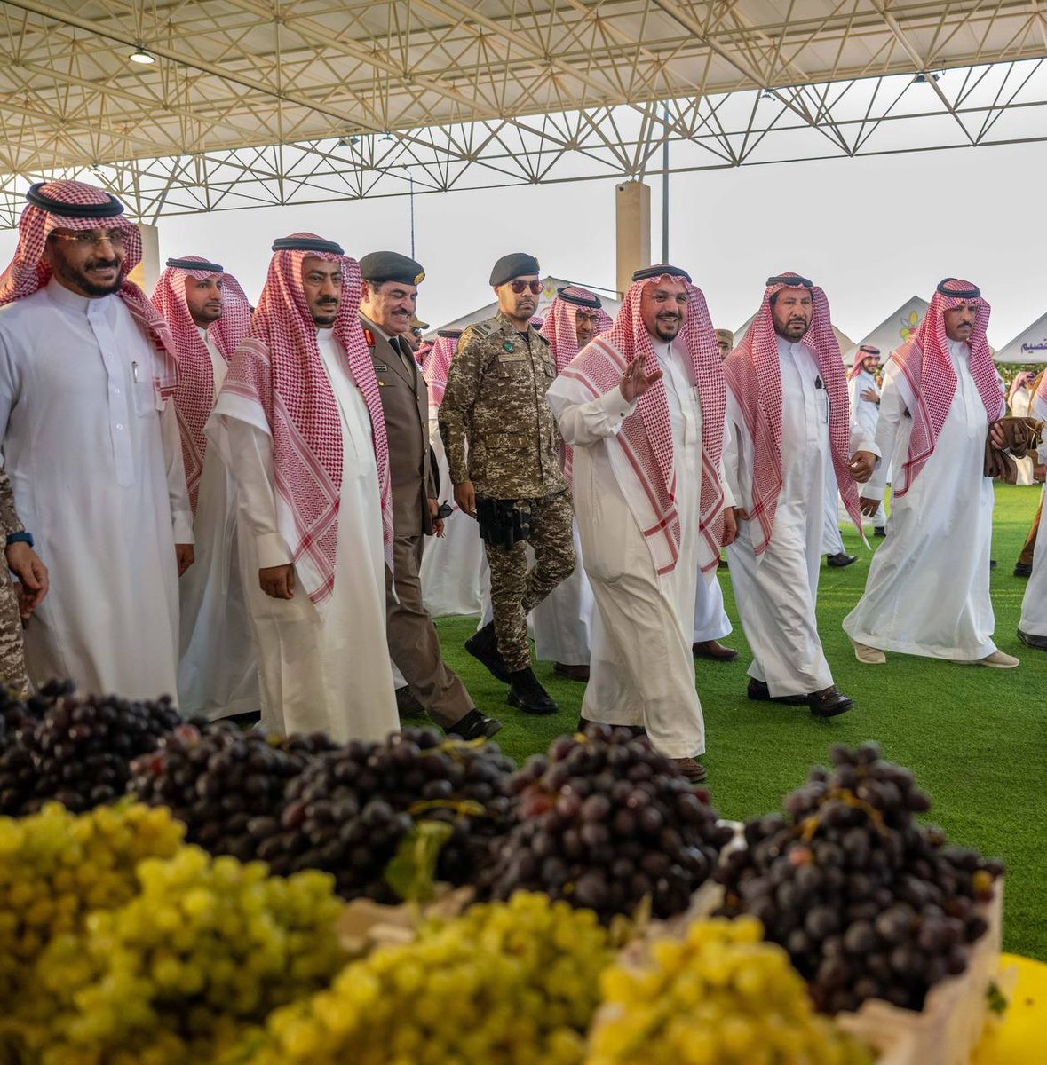 alhawamlah's tweet image. سمو #أمير_القصيم يفتتح مهرجان العنب بالقصيم بمركز البسيتين