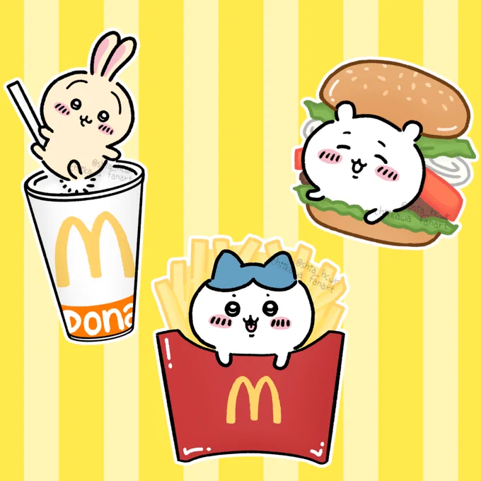9/1からマクドナルドとコラボ…ってコト!?  ※過去絵描き直し  #ちいかわファンアート