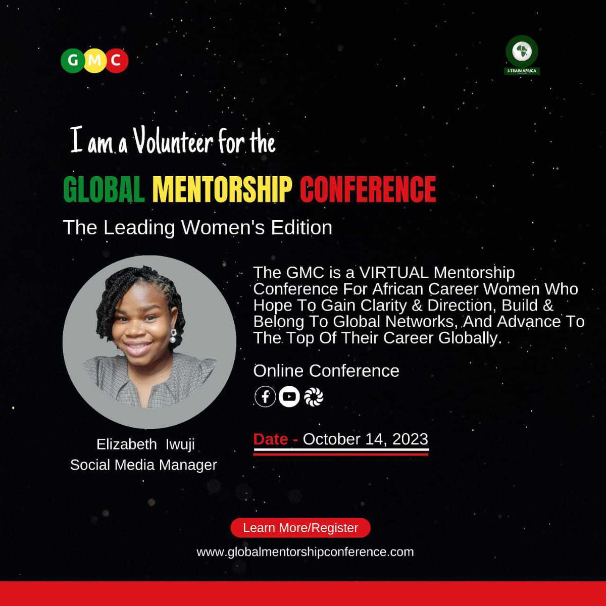 Be one of the 50,000 African Women (Academic, Freelancer, Startup founder  &amp; Professional) from 40+ Nations to get mentored, get clarity &amp; guidance,and network with 50+speakers/panelists/discussants from 30+ nations/6 continents  on October 14, 2023
#SDG8 #SDG5 #womenempowerment