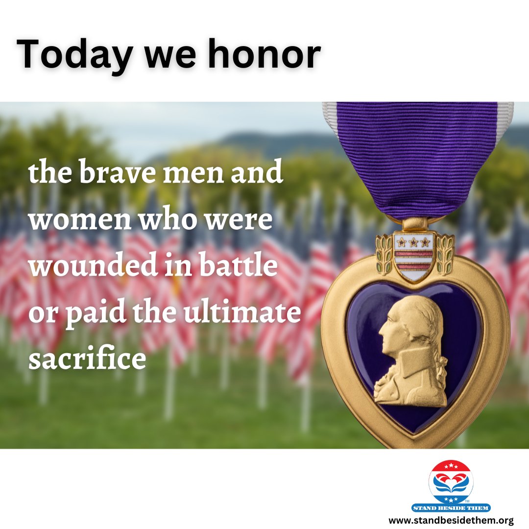 Stand Beside Them urges you to recognize, remember and honor the nation’s service members and veterans who have been wounded or paid the ultimate price in defense of our liberties.
#standbesidethem #supportourveterans #ActiveDuty #USMilitary #USMilitaryVeterans #PurpleHeartDay