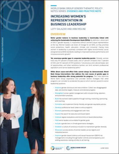 ➡️ New <a href="/IFC_org/">IFC</a> report tittle  “Increasing Women’s Representation in Business Leadership” by Loty Salazar 
openknowledge.worldbank.org/entities/publi…