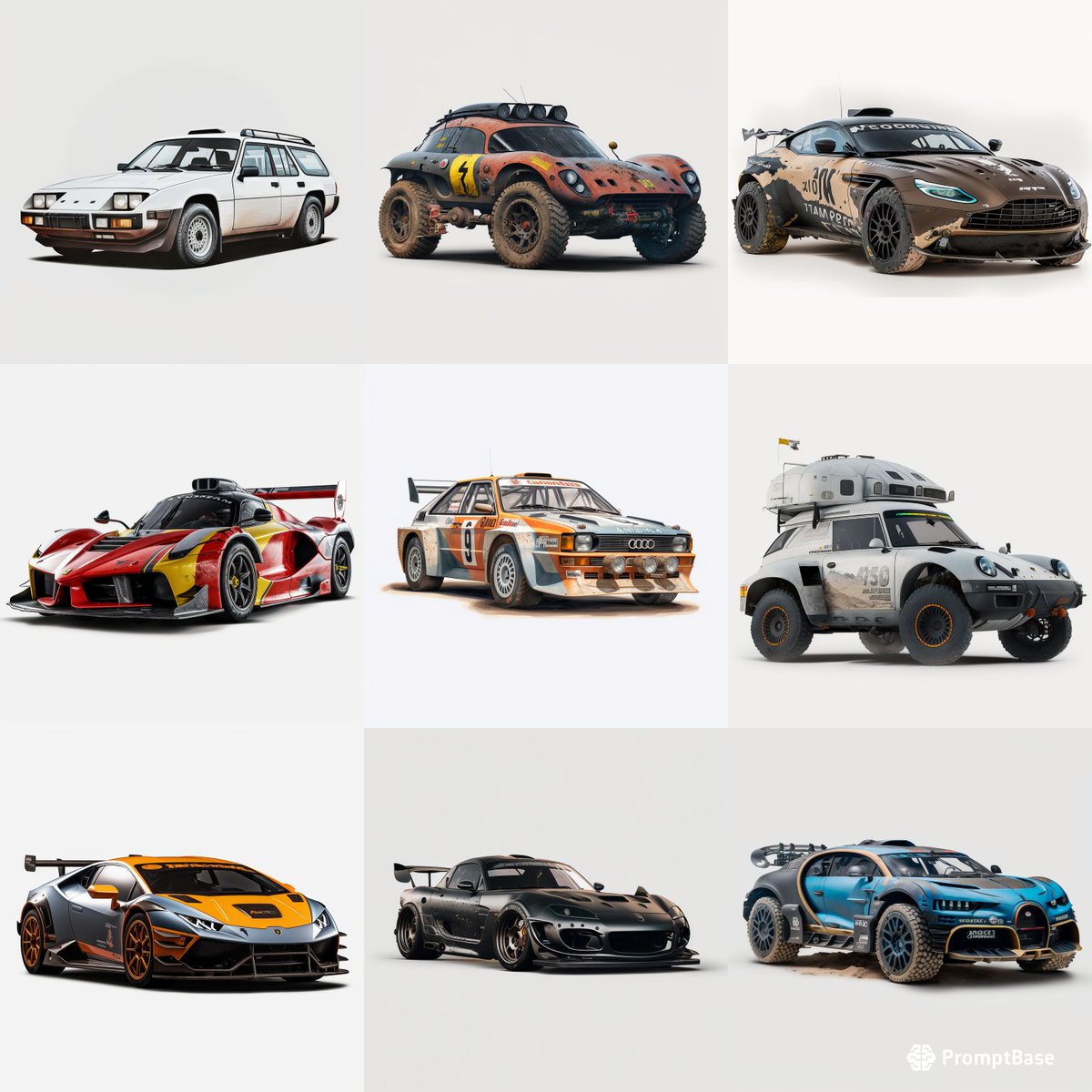 promptbase's tweet photo. Racing Cars by wildwestai using #midjourney 🏎️ https://t.co/ZiDTJuntnI
