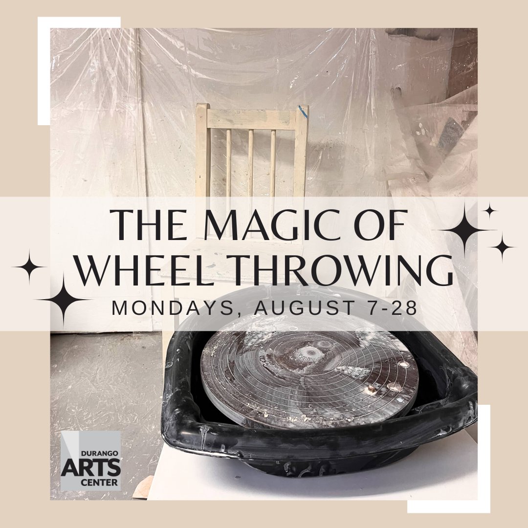 DurangoArt's tweet image. In just ONE WEEK, our August Magical of Wheel Throwing class begins!! Every Monday in August, but you have to register ASAP at durangoarts.app.neoncrm.com/eventReg.jsp?e…!!!😁🫶🏼 #visitdurango #durangoartclasses #wheelthrowing