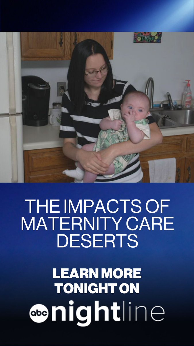 Nightline's tweet photo. TONIGHT ON #NIGHTLINE: What are maternity care deserts?
 
@janai travels to Craig, CO.— a town nearly an hour away from the nearest maternity ward— to speak to mothers impacted by the lack of access to basic maternal care &amp; health care professionals trying to fill in the gaps. https://t.co/N2x63EzyLG
