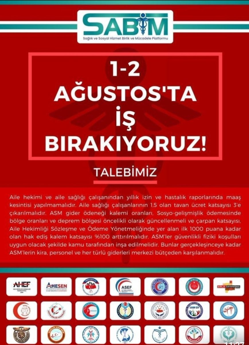 1-2 Ağustos İş Bırakıyoruz...