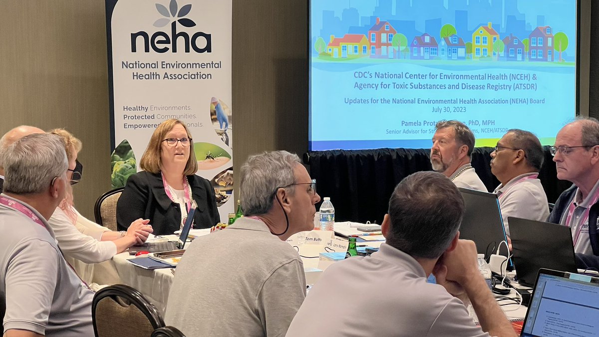 jessecbliss's tweet photo. CDC’s Dr. Pam Protzel-Berman engaging @nehaorg’s BoD @ the 2023 #NEHAAEC. #NewOpportunities await w/appointment of Dr. Mandy Cohen as Director of @CDCgov &amp; Dr. Aaron “Ari” Bernstein as Director of the National Center for Environmental Health @DrAriBernstein @CDCEnvironment https://t.co/AWUf888tbD