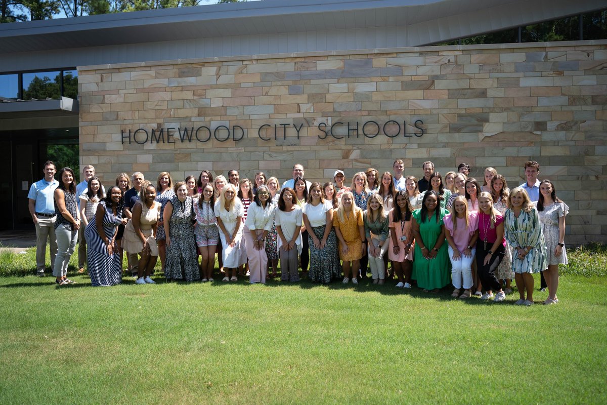 HomewoodSchools's tweet photo. Our new teachers are finally here 🎉 We have waited all spring &amp; summer to introduce our 49 amazing new teachers to our community. Welcome to the HCS family! #WeAreHWD https://t.co/GVHYcGDkoz