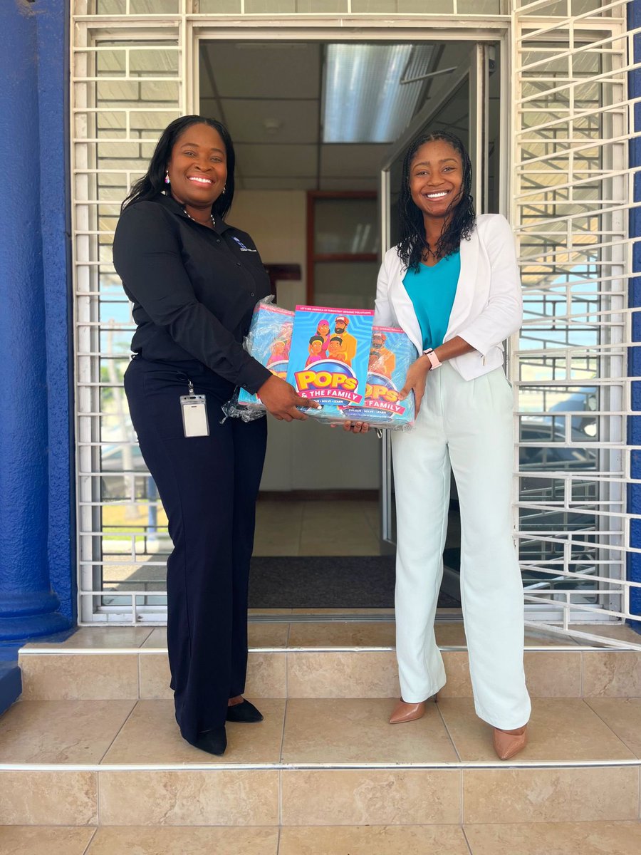 UNDPJamaica's tweet photo. Our youth partners mean business. @jenineashepherd of @YFEIntl (right) is now distributing the UNDP/ @nepajamaica-produced coloring book on Persistent Organic Pollutants (POPs) to her network. She received copies from UNDP’s Kerry- Ann at our live #UNDPHelpSeries to #StopThePOPs https://t.co/PlW3PmZBas