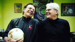Craig_Foster's tweet photo. Yesterday was the 6th anniversary of the passing of the great, late &amp; loved Laszlo Urge.

Known as Les Murray.

I’m pretty sure last night these 2 would have been smiling, on their broadcasting couch, Johnny saying, ‘I told you so.’ 

Enjoy old friends, you earned it.

#matildas https://t.co/QUeIstDiZm