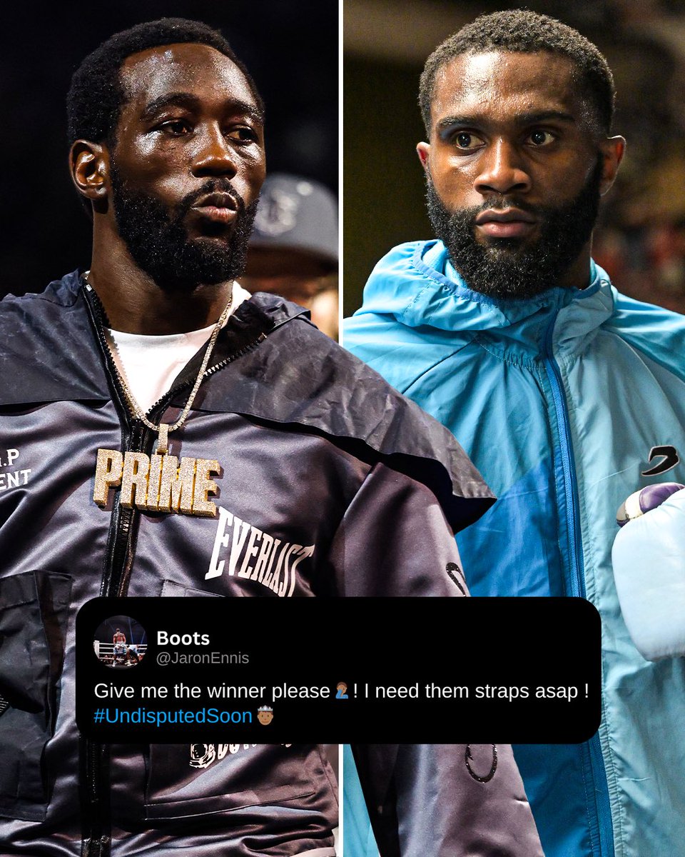ESPNRingside's tweet photo. Should Boots get a shot at the undisputed champ? 🤔 #SpenceCrawford https://t.co/YGufn1axnj