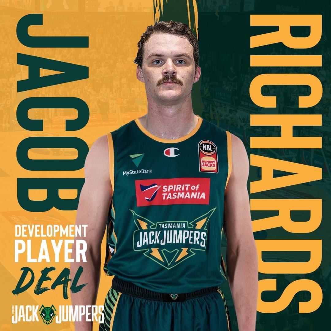 Basketball_Tas's tweet photo. Congratulations to Tasmanian, Jacob Richards, who has signed as a Development Player with the Tasmania JackJumpers for the upcoming NBL season 👏 

Jacob is a former High Performance scholarship holder, State Representative and is a current member of the Hobart Chargers 🏀 https://t.co/7EZU91n0BP