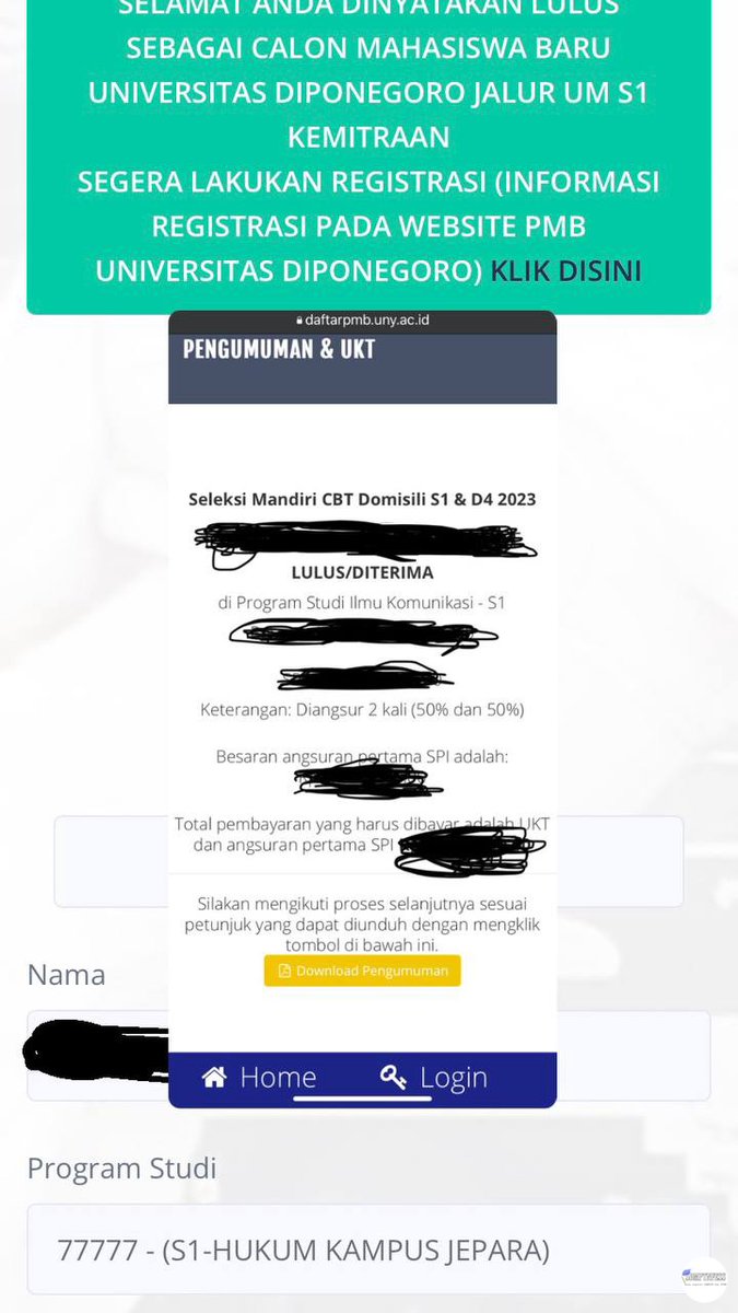 sbmptnfess's tweet photo. ptn!  Notice Sender Please🙏misi temen-temen aku butuh bantuan mohon dibantu jawab yaa , mending hukum jepara undip atau ilkom uny aku bingung bgt kalo bisa dengan pros dan consnya yaa, makasi banyakk🙏🏻 https://t.co/47Ed6YKfyM