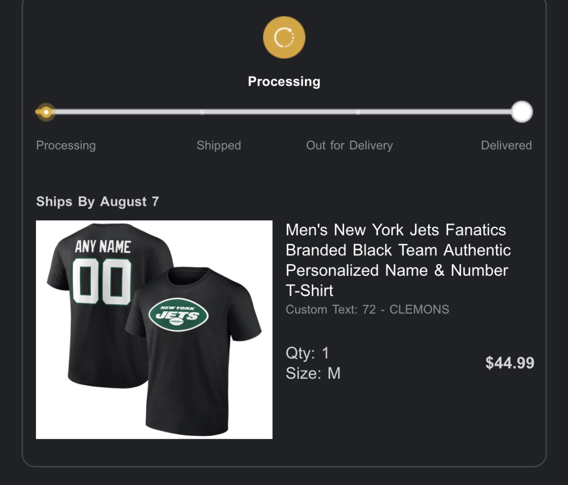 Just ordered my <a href="/MichealClemonss/">Micheal Clemons</a> shirt. <a href="/nyjets/">New York Jets</a> got a 🐂