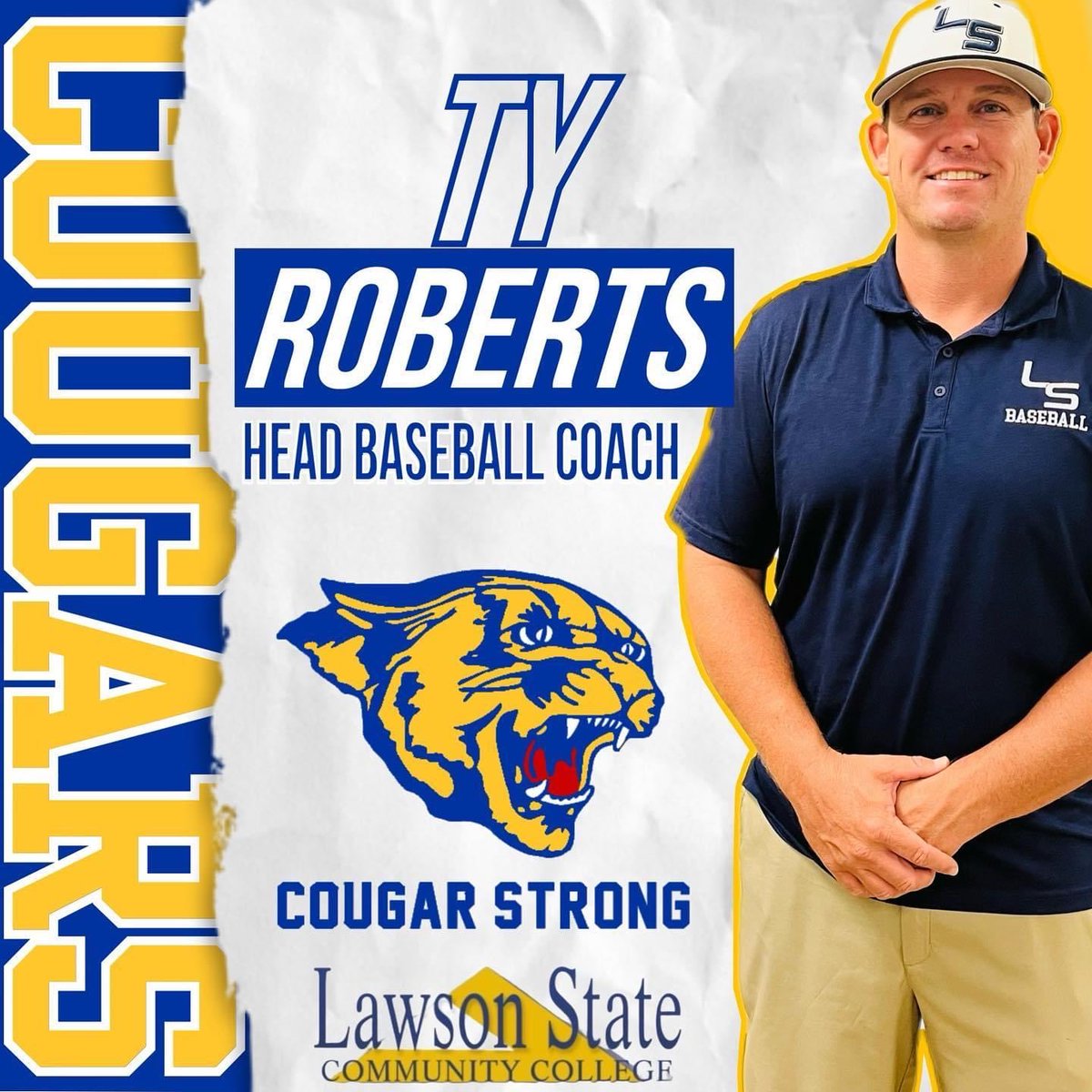 We’re excited to announce that Ty Roberts will be the Head Coach at Lawson state! Coach Roberts is ready to get to work and is looking for Mid to upper 80’s arms that are ready to come in and compete! #cogarstrong