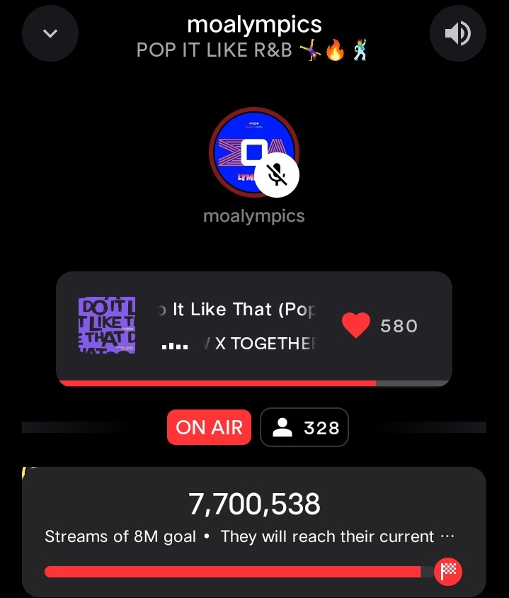 moa_lympics's tweet photo. 📣OH, GOOD MORNING, MOA💙
✨You POP IT LIKE R&B🥂 Come, let's make more STREAMCHIEVEMENT💯
🔓7.7M STREAMS🍾
🎯8M STREAMS
🖇️https://t.co/KifvIY4YqR
#TOMORROW_X_TOGETHER
#DoItLikeThat #StreamItLikeThat https://t.co/HVzUfdisoC