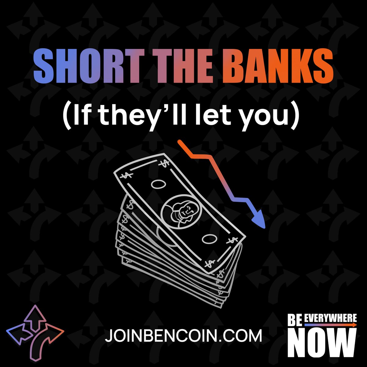 The banks don't like what we have to say but that's alright, we don't like them either.

✅Live Charting in Discord, every Wed @ 4PM 
✅Pub Quiz in TG next Friday  
✅Join @Bitboy_Crypto and <a href="/DuchessOfDeFi/">Cassie</a> for updates on Thursday @ 6PM EST 🔥

We've been cooking 👨‍🍳👩‍🍳

Short the