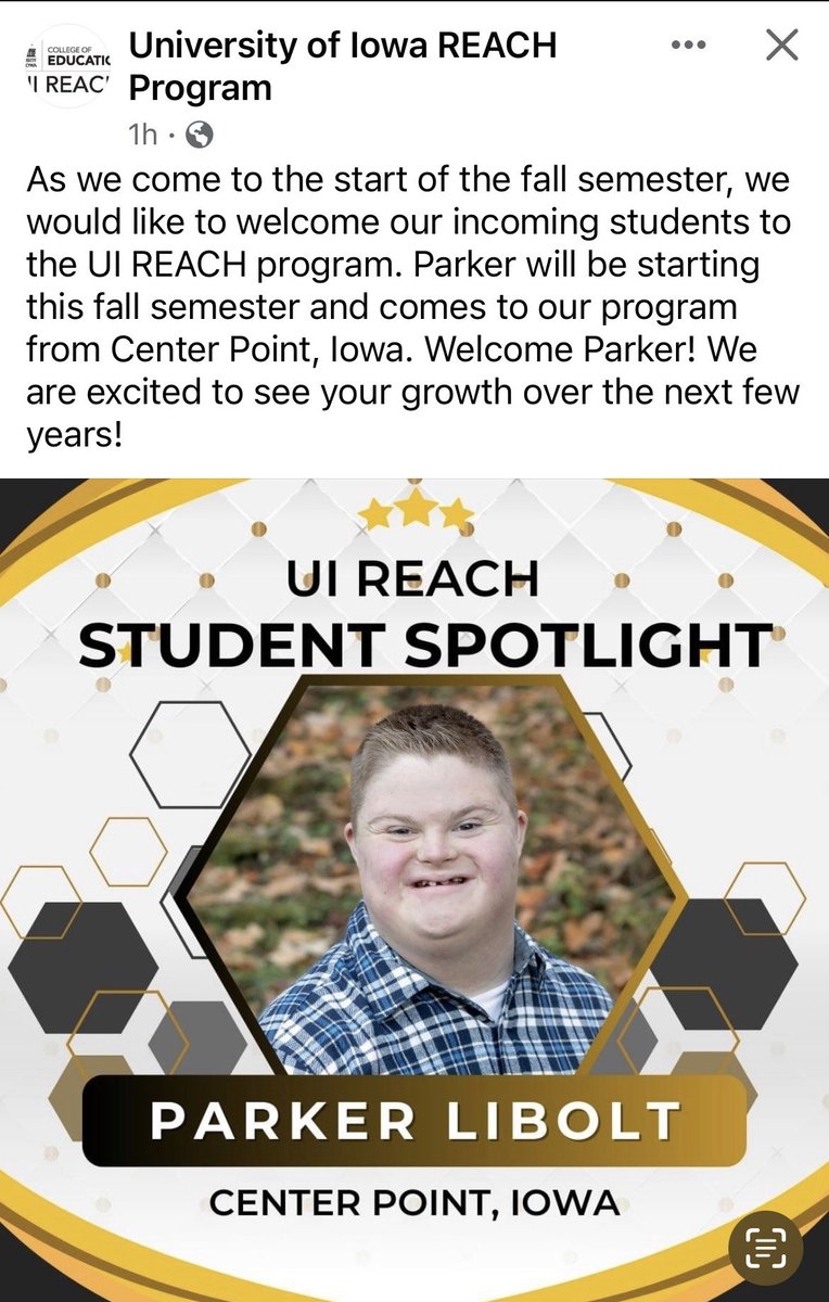 rlibolt's tweet photo. Look at this guy! Proud of you big P! So many people to thank to get this kid where he is today! Go Hawks! ⁦@plibolt23⁩ ⁦@UIREACHProgram⁩ https://t.co/NTlBAswy4L