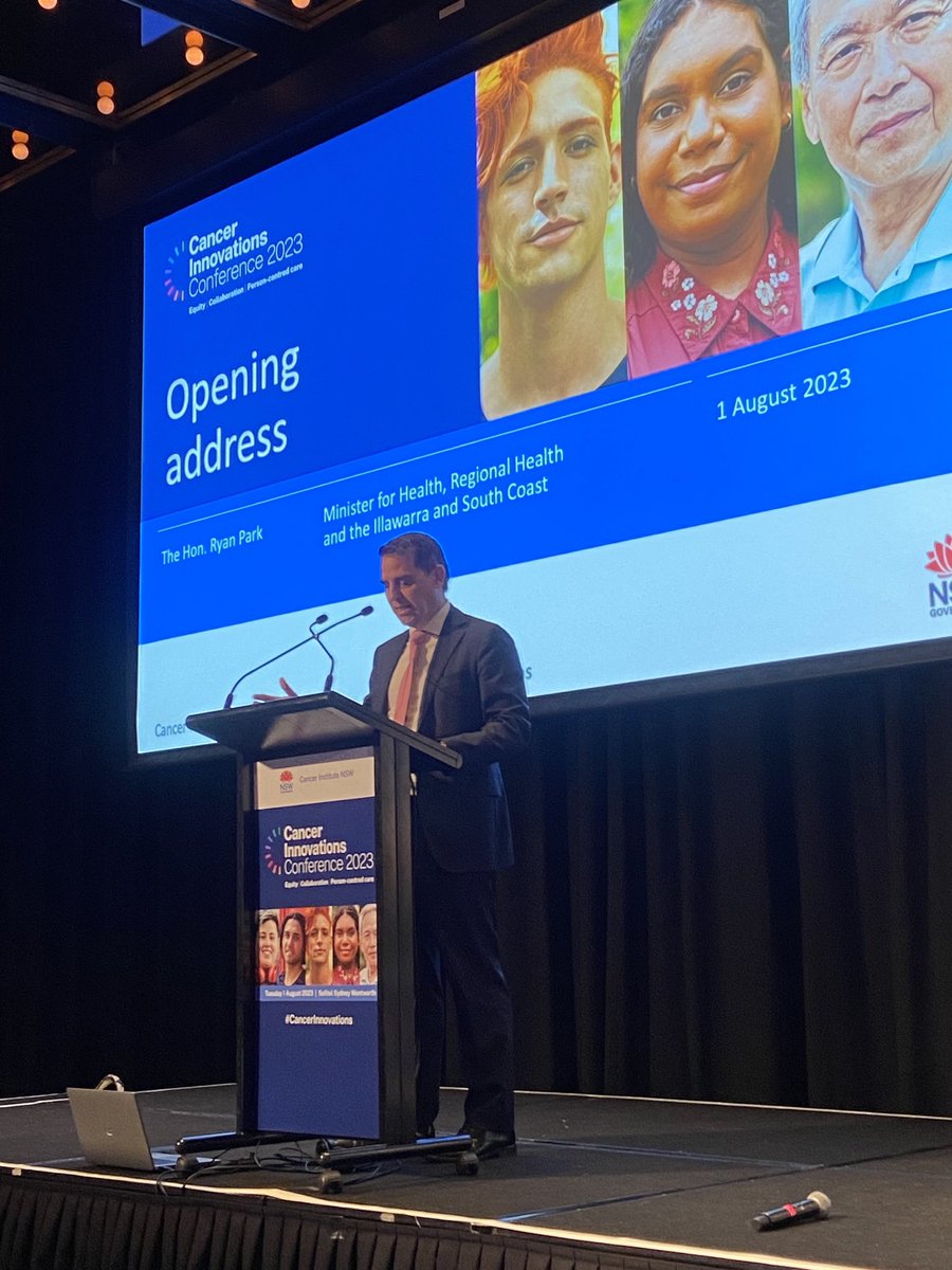 “This is a day filled with hope.” - Health Minster @RyanPark_Keira addresses #CancerInnovations, acknowledging people with cancer are at the heart of all of our work.