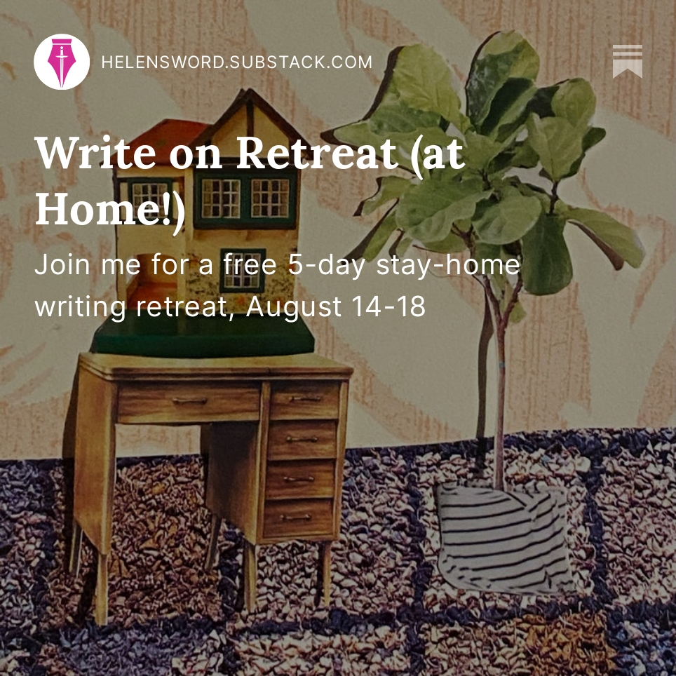 Want to nurture your writing practice and get some new words down on paper as part of a supportive global community? Register now for my free stay-home writing retreat, August 14-18. helensword.com/free-stayhome-…