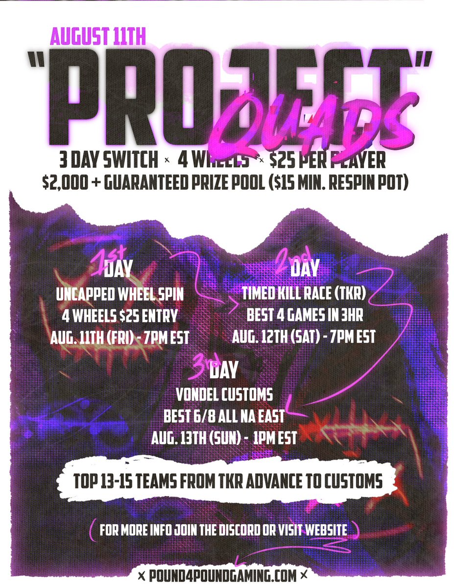 MARK THIS DOWN ON YOUR CALENDAR!! Friday August 11th wheel spins for teams. Saturday August 12th- TKR on Al Maz for qualifiers (Top team fragger prize and individual wheel too Fragger prize. Sunday August 13th - Customs on Vondel for finals (Top 3 Payout). #BangerAlert #CoD #WZ2