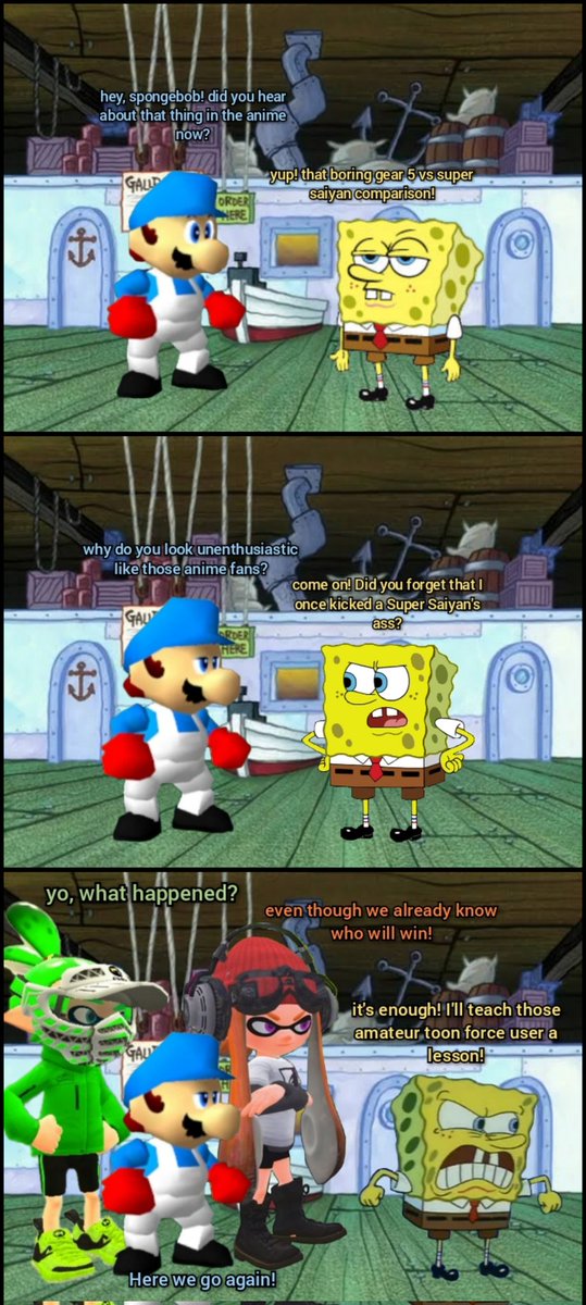 634Gc2's tweet photo. Random comics (41)
#sm64 #spongebob #Splatoon #TF2 #Neptunia #Nickelodeon #SpongeBobSquarepants #smg4meggy #meggy #parody #crossover #comics #Memes #gear5th #gear5 #KamenRider #toystory #buzzlightyer #krabbypatty
all of this is only for comedy,
didn't mean to be insulting https://t.co/YyLr7bVyVg