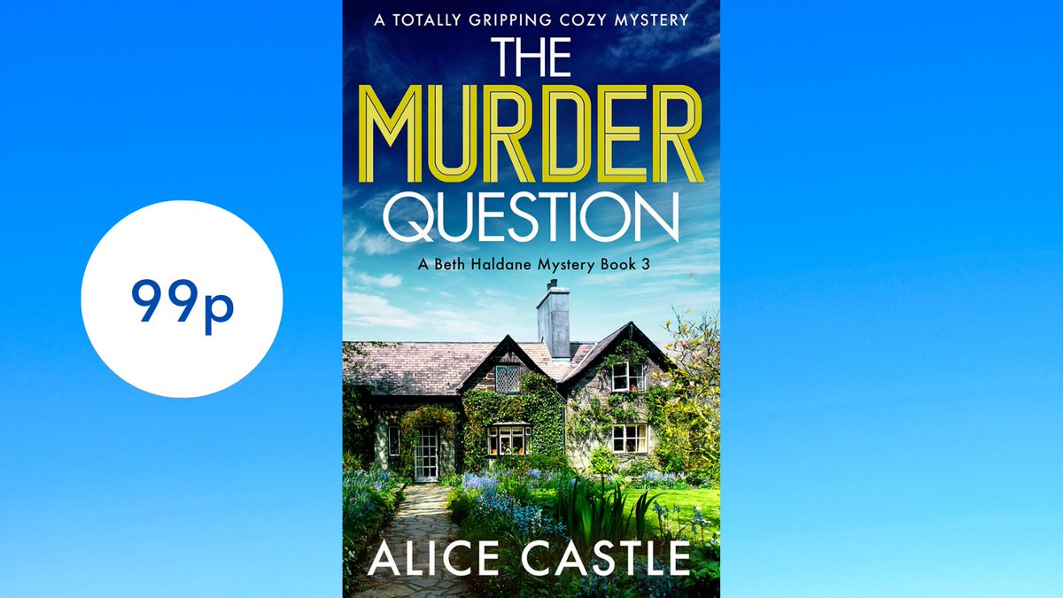 AliceMCastle's tweet photo. I'm thrilled to say that #TheMurderQuestion is a snip at 99p today! Get your bargain slice of cozy crime here: https://t.co/G7Jl44Z9wP #TuesNews @RNAtweets @JustinNashLit @ThePSAA @The_CWA @CrimeReaders https://t.co/M83juuGHyH