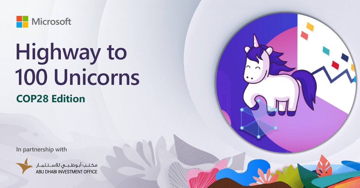 msft4startupsAE's tweet image. 🦄  It&apos;s official! We&apos;re thrilled to unveil the much-awaited 4th edition of our virtual conference, Highway to 100 Unicorns. Join us on this remarkable ride for the COP28 Edition, scheduled from August 21st to September 1st.​
1/2

#100Unicorns #startupconference #sustainability