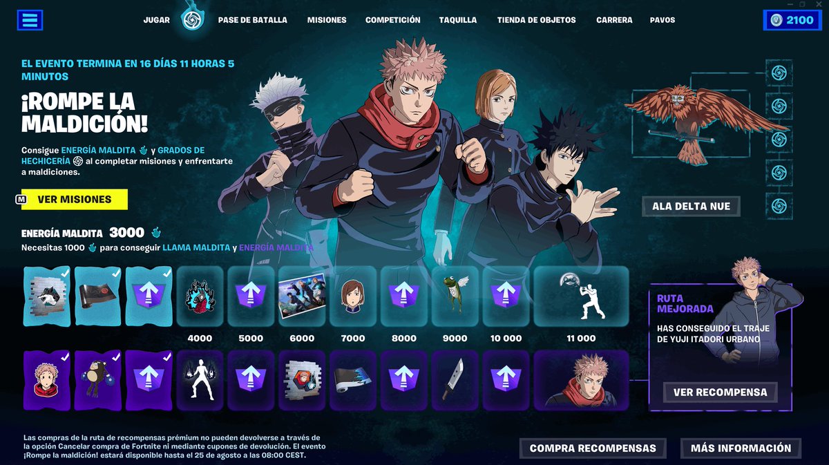 Jujutsu Kaisen X Fortnite Giveaway

Rules :  

- Retweet 
- Follow <a href="/Fibly_/">Fibly</a>  (🔔 ON)

Ends in 72 hours, good luck! 🍀