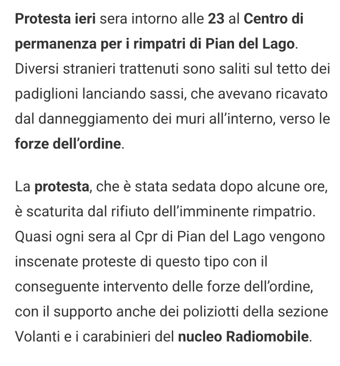 Nei lager di Stato italiani la resistenza contro il violento razzismo istituzionale è quotidiana. Ieri sera protesta nel CPR di Pian del Lago a Caltanissetta contro le deportazioni
ilsicilia.it/caltanissetta-…