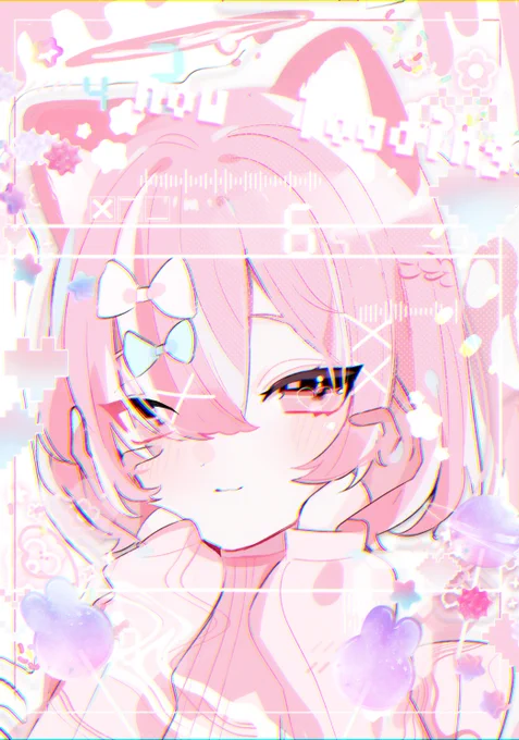 #イラスト   .**.*.*ピンクけもみみお兄さん.**.*.*