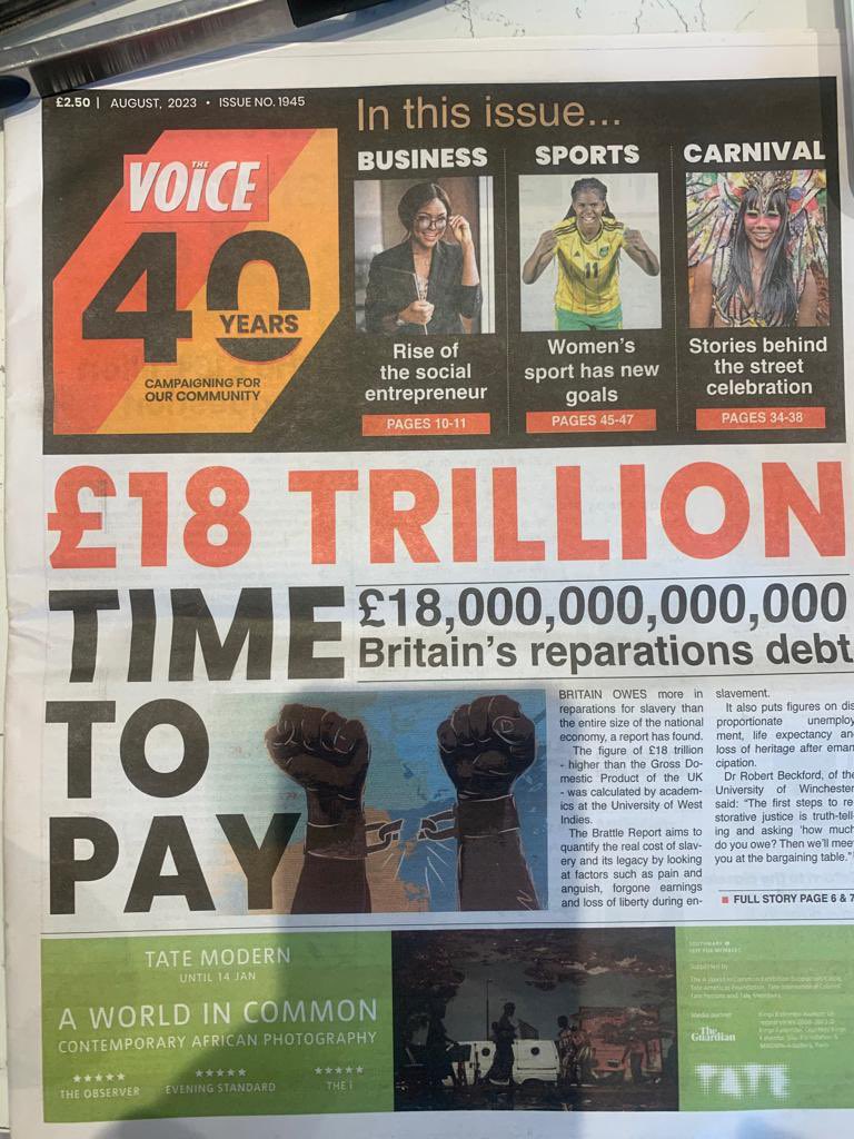 AfricansRising's tweet photo. Once known as the British Empire, the #UK, a former brutal colonizer owes #African people eighteen(18) trillion pounds! It is time to pay reparations! 

Let's #ReRightHistory: https://t.co/7Q9IS1bXzY. 

#AfricansRising
#BorderlessAfrica
#LetOurPeopleMove https://t.co/I92UBLdJm9