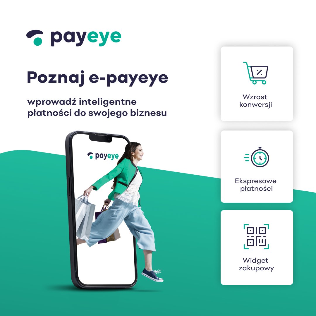 PayEyePolska's tweet photo. Startujemy z launchem nowej, rewolucyjnej usługi e-payeye. 🚀Za zakupy w e-commerce również będzie można zapłacić w mgnieniu oka. #PayEye #epayeye #ecommerce #płatnościonline https://t.co/w4BzB7vWF9