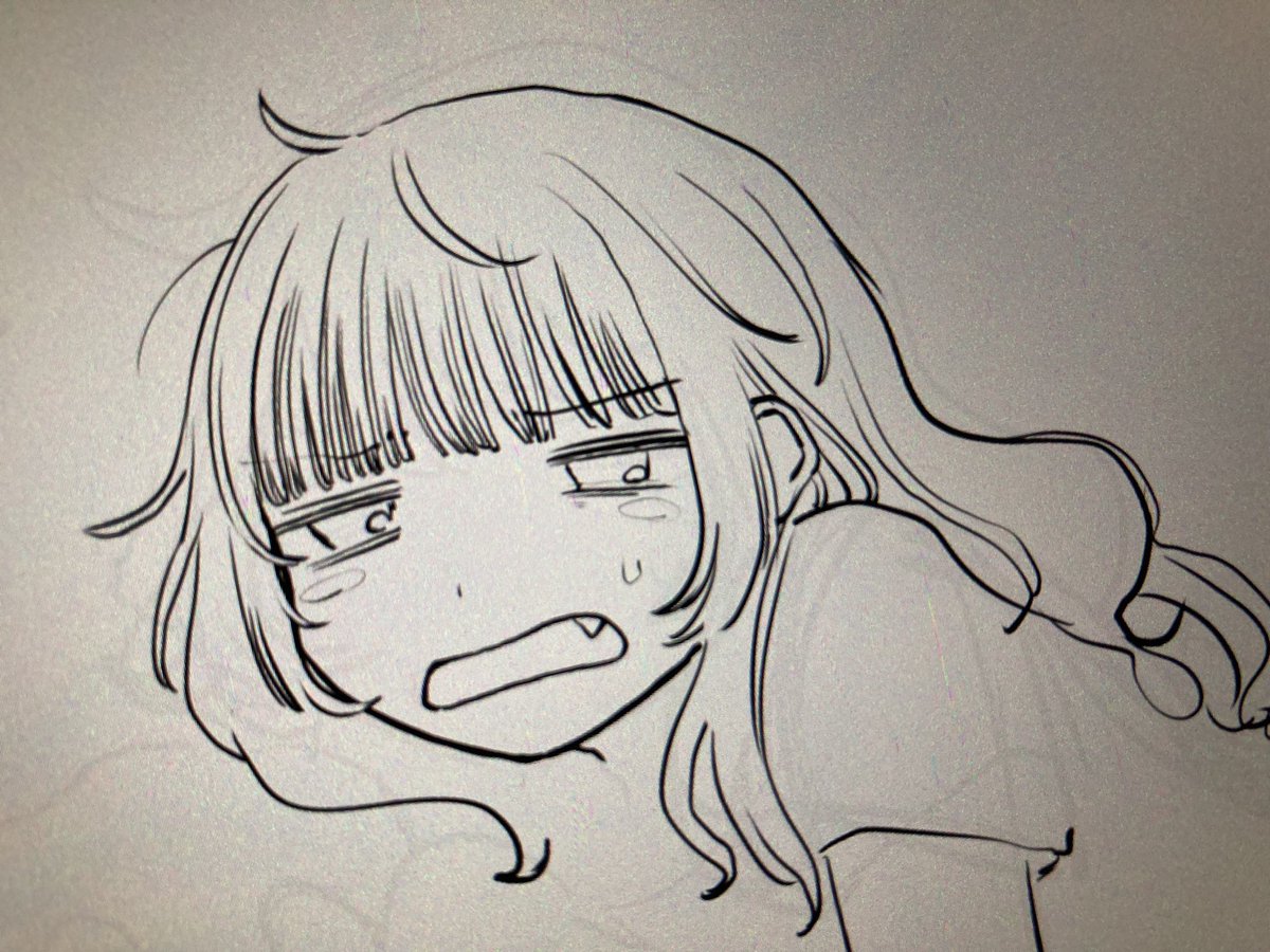 描きかけのときのアップの顔妙に可愛い