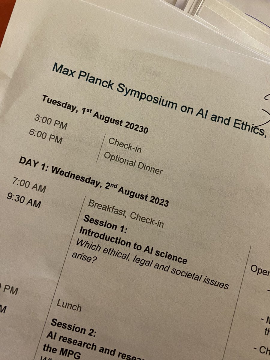 PublicIntLaw's tweet photo. Such a pleasure to be part of this 2day #MaxPlanckSociety Symposium about #AI and #Ethics last week in Berlin; with great researchers and scholars as @bschoelkopf #MoritzHardt #PeterDayan @iyadrahwan #MicheleFinck #MathiasRisse @CarrCenter @johannamthoma1 #PhilippKellmeyer etc https://t.co/zVbAznUlV7