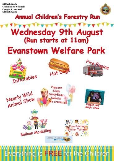 GilfachGLabour's tweet photo. The Annual Children’s Forestry Run is going ahead tomorrow as planned. It’s forecast to dry up this afternoon and tomorrow to be dry. 

Come along and bounce on the castle, have an ice cream, watch the puppet show, and cheer on the children as they run round the forest. https://t.co/PYYFBoxM8P