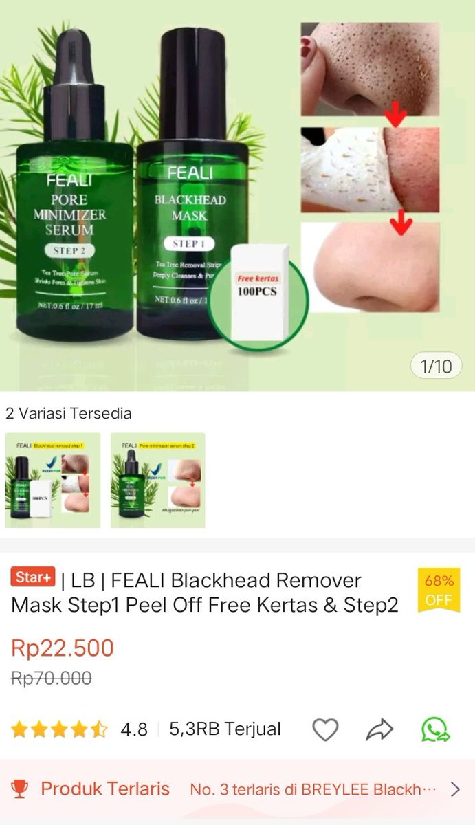 thisbynay's tweet photo. FEALI pengangkat komedo

Review pribadi: menurut ku ampuh mengangkat komedo banget si dan bener2 keangkatnya seperti di gambar

Belinya disini https://t.co/w7RdvY7RMZ

*Mumpung lagi live ada diskon 50%

#Shopee #komedo https://t.co/yp9pShEwGv