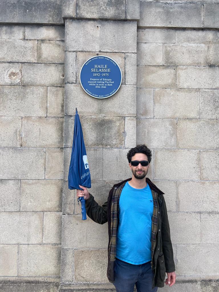Ashley_Coates's tweet photo. An Emperor of Ethiopia was a regular user of Weston-Super-Mare's outdoor pool "Tropicana", following his exile from Abyssinia in 1934. The disused Tropicana was later the setting for Banksy's Dismaland installation. Probably my favourite rogue (non Bristol) entry in Know Bristol. https://t.co/NQDQmkOBS8