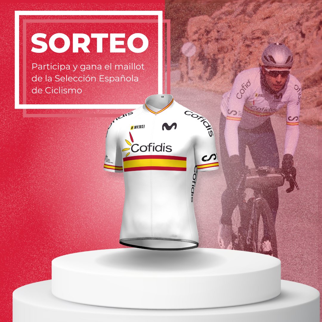 ciclistacofidis's tweet photo. Llega el Mundial de Glasgow y queremos que lo vivas al máximo con el maillot de la Selección Española. 😍 ¡Participa!

🔺 Menciona a 2️⃣ amigos 
🔺 Da me gusta y RT
🔺 Sigue a @ciclistacofidis y @rfeciclismo

Participa hasta el 15/08. Bases: https://t.co/dDR7uCpLnO https://t.co/t2Yf2akUa0