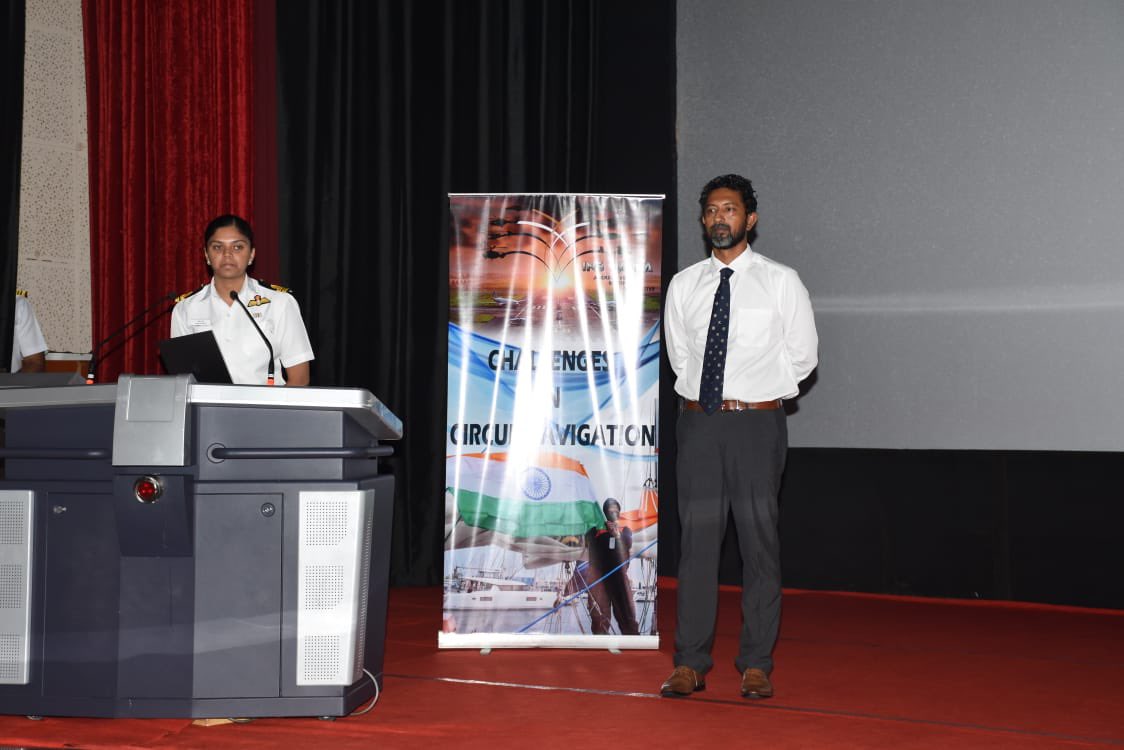 IN_GNA's tweet photo. Under aegis of @IN_GNA , #INAS310 #INSHANSA hosted #IndianNavy's  pride Cdr @abhilashtomy KC, NM (retd.), a #sailor , #aviator , #adventurer &amp; inspirational speaker, who captivated the audience through his remarkable journey of courage, resilience and unparalleled grit (1/2) https://t.co/VeDPXxAl2I