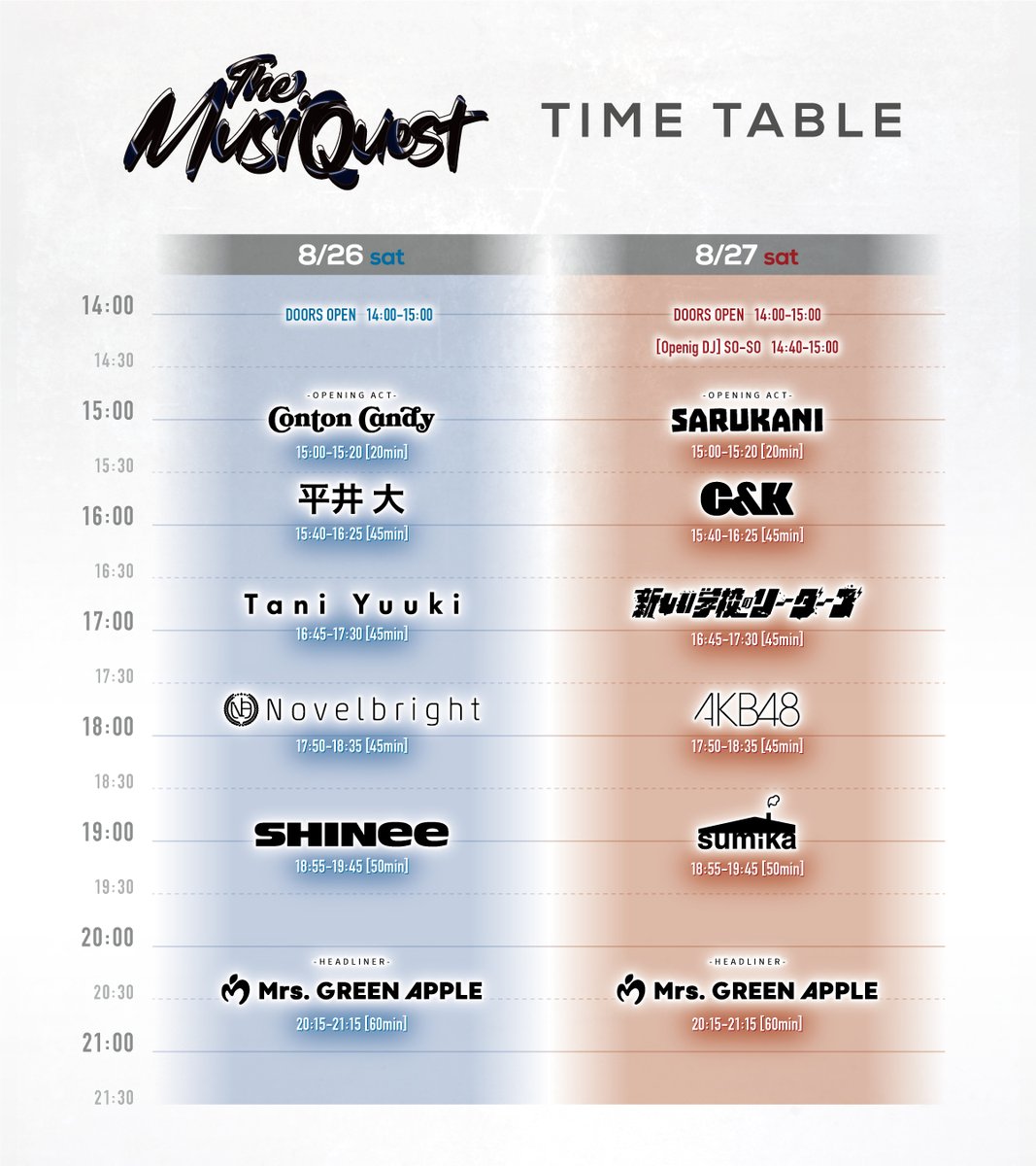 The MusiQuest 26日土曜日 2枚