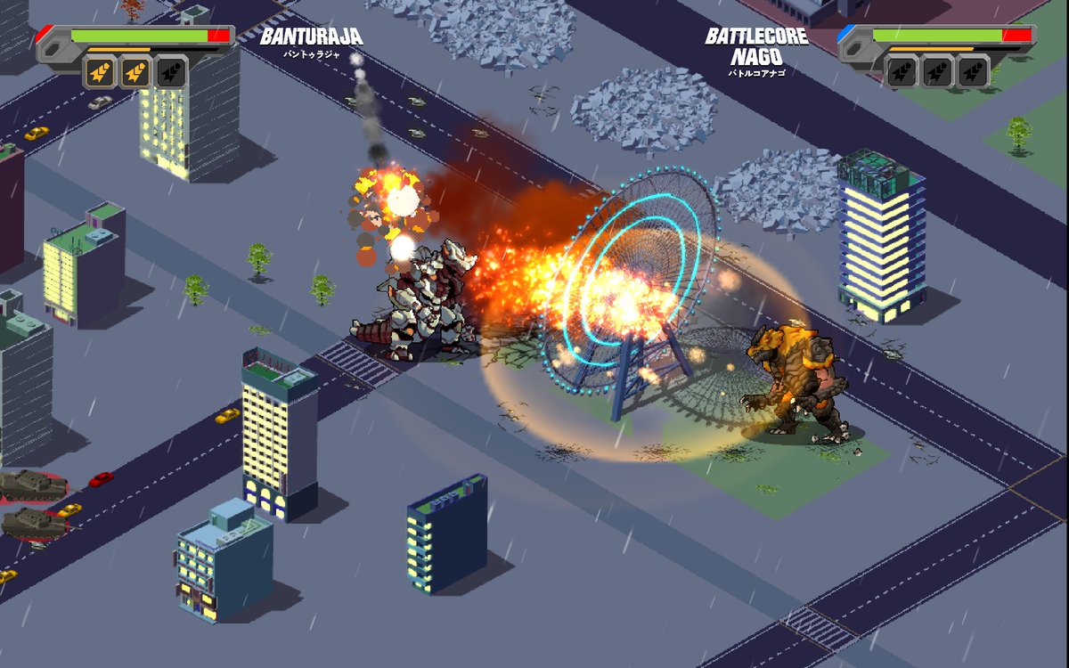 ScarletgameG's tweet photo. 獣王バントラジャが戦いに加わる!
#怪獣 #gamedev #indiedev #アクツクMV #PixelGameMakerMV #ProjectNBG https://t.co/rgp82g982O